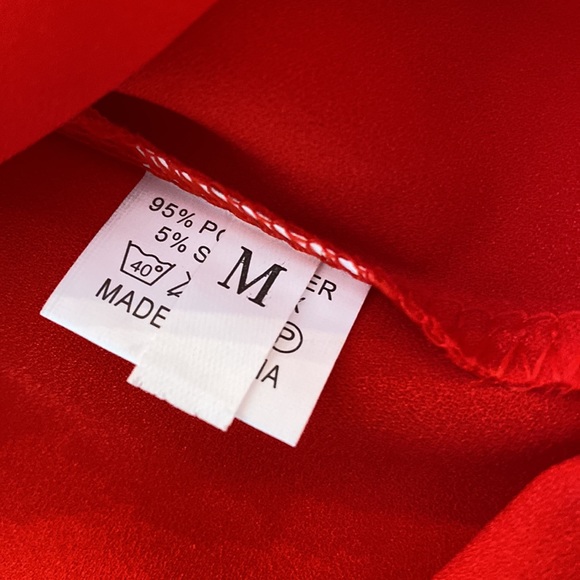 Roskiki, size Medium, red, woman’s summer illusional sleeve top. - Picture 2 of 4